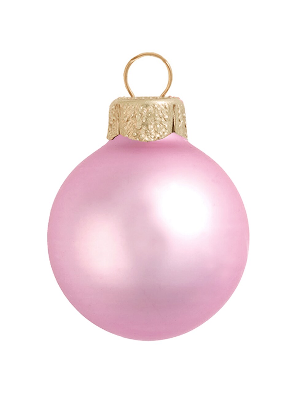 Whitehurst Matte Finish Glass Christmas Ball Ornament - 7" (180mm) - Pale Pink